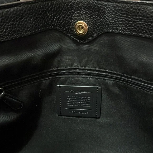 Coach Black Leather Tote with Sturdy Handles - Picture 4 of 8